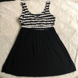 Torrid Black/striped tank skater dress.  Size 1.